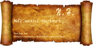 Némethi Herbert névjegykártya